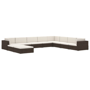 Galleria Design Sectional Footrest 1 pc with Cushion Poly Rattan Grey