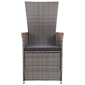 Galleria Design Reclining Garden Chairs 2 pcs with Cushions Poly Rattan Grey