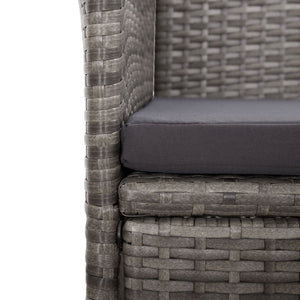 Galleria Design Reclining Garden Chairs 2 pcs with Cushions Poly Rattan Grey