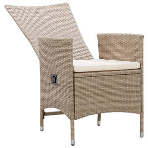 Galleria Design Outdoor Chairs 2 pcs with Cushions Poly Rattan Beige