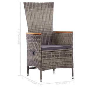 Galleria Design Outdoor Chairs 2 pcs with Cushions Poly Rattan Grey