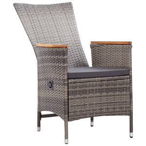 Galleria Design Outdoor Chairs 2 pcs with Cushions Poly Rattan Grey