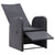 Galleria Design Reclining Garden Chair with Cushion Poly Rattan Black