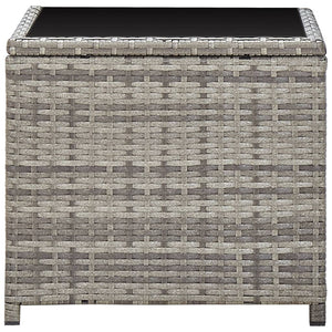 Galleria Design Coffee Table Grey 45x45x40 cm Poly Rattan and Glass