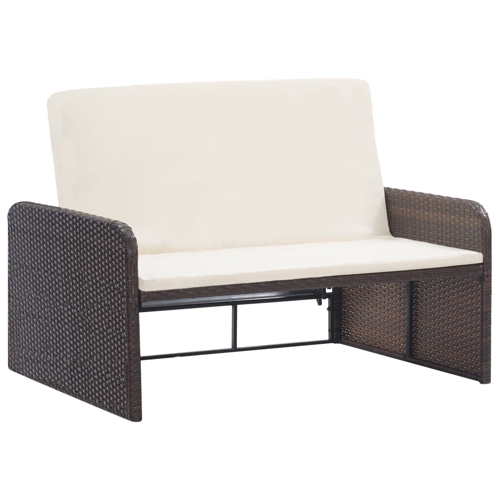 Galleria Design 2 Piece Garden Lounge Set with Cushions Poly Rattan Brown