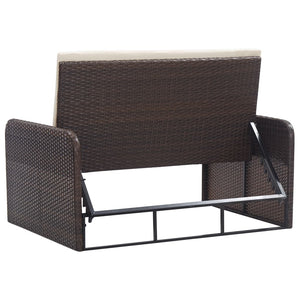 Galleria Design 2 Piece Garden Lounge Set with Cushions Poly Rattan Brown