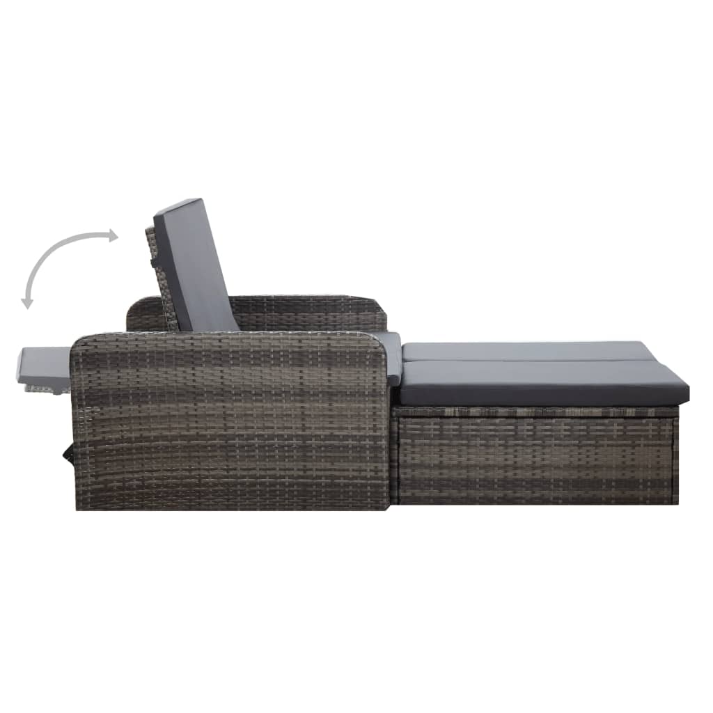 Galleria Design 2 Piece Garden Lounge Set with Cushions Poly Rattan Grey