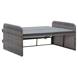 Galleria Design 2 Piece Garden Lounge Set with Cushions Poly Rattan Grey