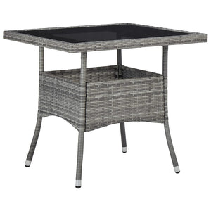 Galleria Design Outdoor Dining Table Grey Poly Rattan and Glass