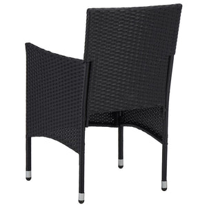 Galleria Design Garden Dining Chairs 2pcs Poly Rattan Black