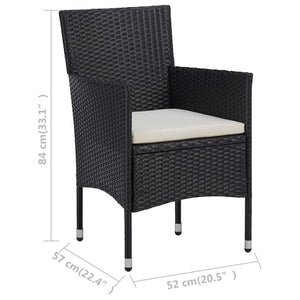 Galleria Design Garden Dining Chairs 2pcs Poly Rattan Black