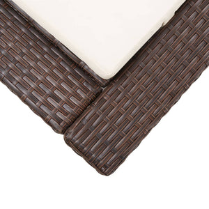 Galleria Design Sunbed with Cushion Brown Poly Rattan