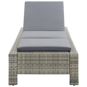 Galleria Design Sunbed with Cushion Grey Poly Rattan