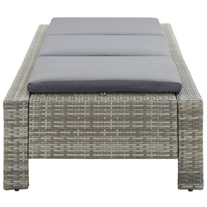 Galleria Design Sunbed with Cushion Grey Poly Rattan