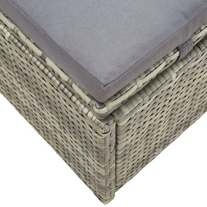 Galleria Design Sunbed with Cushion Grey Poly Rattan