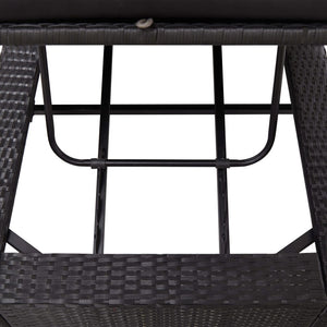 Galleria Design Sunbed with Cushion Black Poly Rattan