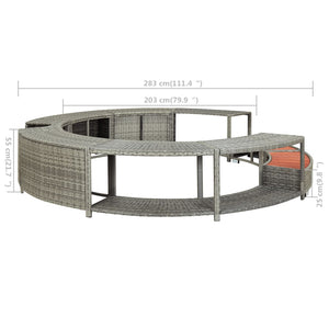 Galleria Design Hot Tub Surround Grey Poly Rattan