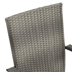 Galleria Design Stackable Outdoor Chairs 2 pcs Grey Poly Rattan