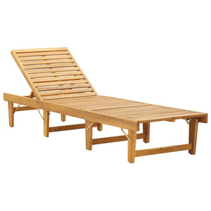 Galleria Design Folding Sun Lounger with Cushion Solid Acacia Wood