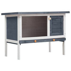 Galleria Design Outdoor Rabbit Hutch 1 Layer Grey Wood