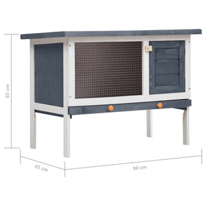 Galleria Design Outdoor Rabbit Hutch 1 Layer Grey Wood