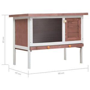 Galleria Design Outdoor Rabbit Hutch 1 Layer Brown Wood