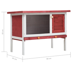 Galleria Design Outdoor Rabbit Hutch 1 Layer Red Wood