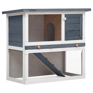 Galleria Design Outdoor Rabbit Hutch 1 Door Grey Wood