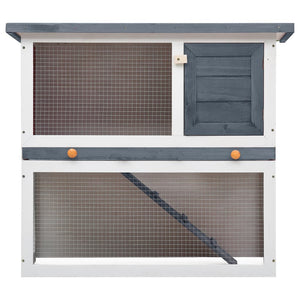 Galleria Design Outdoor Rabbit Hutch 1 Door Grey Wood