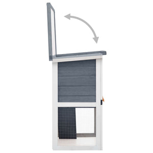 Galleria Design Outdoor Rabbit Hutch 1 Door Grey Wood