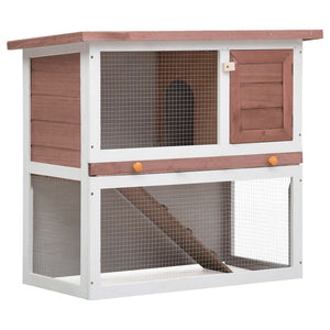 Galleria Design Outdoor Rabbit Hutch 1 Door Brown Wood