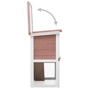 Galleria Design Outdoor Rabbit Hutch 1 Door Brown Wood