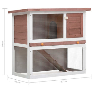 Galleria Design Outdoor Rabbit Hutch 1 Door Brown Wood