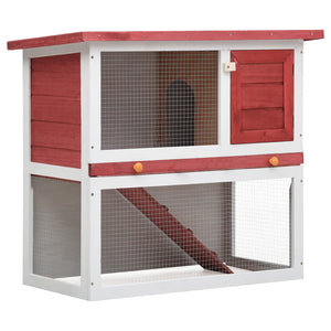 Galleria Design Outdoor Rabbit Hutch 1 Door Red Wood