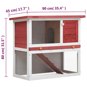 Galleria Design Outdoor Rabbit Hutch 1 Door Red Wood