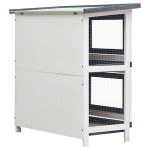 Galleria Design Outdoor Rabbit Hutch 4 Doors Grey Wood