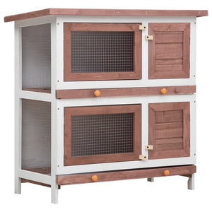 Galleria Design Outdoor Rabbit Hutch 4 Doors Brown Wood