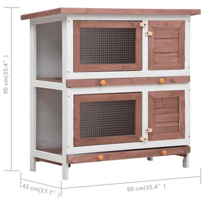 Galleria Design Outdoor Rabbit Hutch 4 Doors Brown Wood