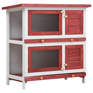 Galleria Design Outdoor Rabbit Hutch 4 Doors Red Wood