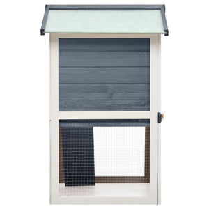 Galleria Design Outdoor Rabbit Hutch 3 Doors Grey Wood