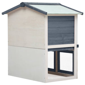 Galleria Design Outdoor Rabbit Hutch 3 Doors Grey Wood