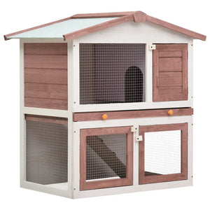 Galleria Design Outdoor Rabbit Hutch 3 Doors Brown Wood