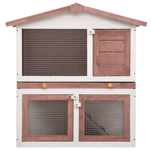 Galleria Design Outdoor Rabbit Hutch 3 Doors Brown Wood