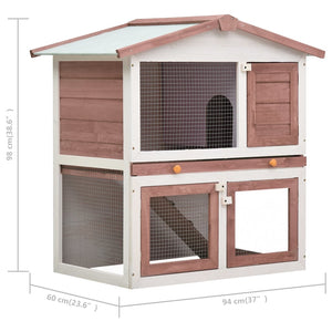 Galleria Design Outdoor Rabbit Hutch 3 Doors Brown Wood