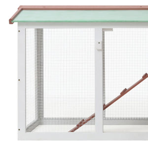 Galleria Design Outdoor Large Rabbit Hutch Brown and White 145 x 45 x 84 Wood