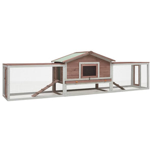 Galleria Design Rabbit Hutch Mocha 310x70x87 cm Solid Pine & Fir Wood