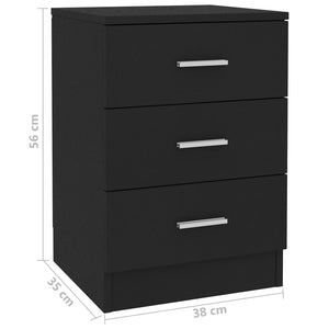 Galleria Design Bedside Cabinet Black 38x35x56 cm Engineered Wood