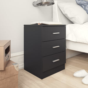 Galleria Design Bedside Cabinet Black 38x35x56 cm Engineered Wood