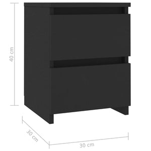 Galleria Design Bedside Cabinets 2 pcs Black 30x30x40 cm Engineered Wood