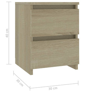 Galleria Design Bedside Cabinets 2 pcs Sonoma Oak 30x30x40 cm Engineered Wood